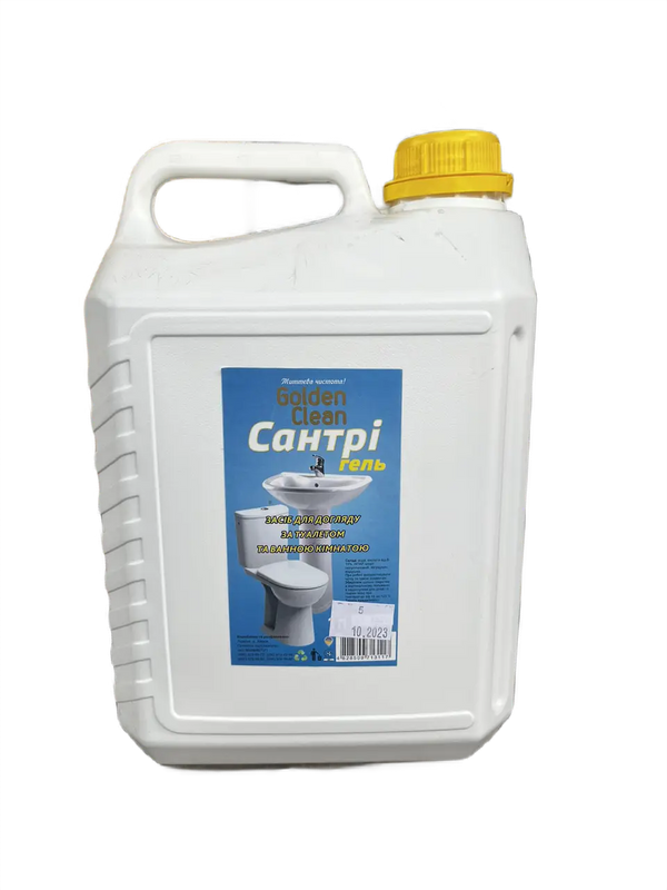 Гель для чищення унітазів та сантехніки Сантрі GOLDEN CLEAN 5 л